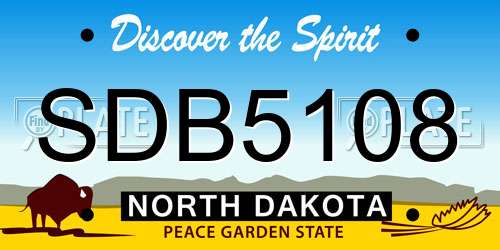 SDB5108 North Dakota License Plate
