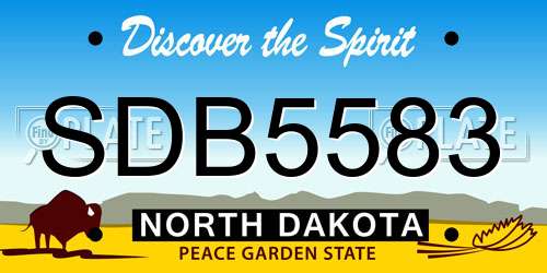 SDB5583 North Dakota License Plate