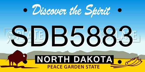 SDB5883 North Dakota License Plate