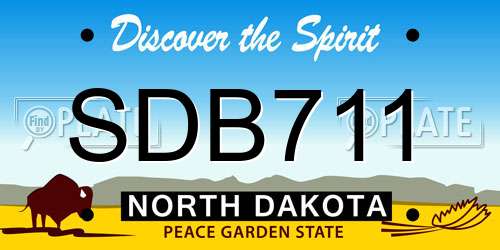 SDB711 North Dakota License Plate