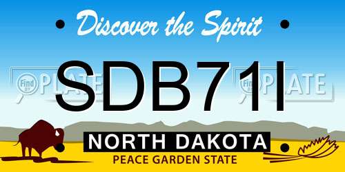 SDB71I North Dakota License Plate