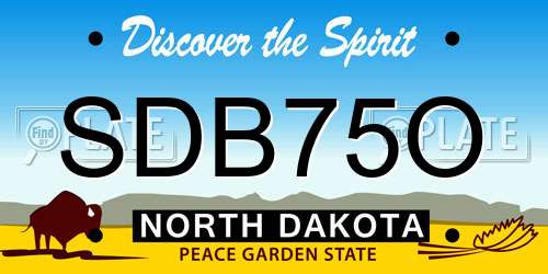 SDB75O North Dakota License Plate