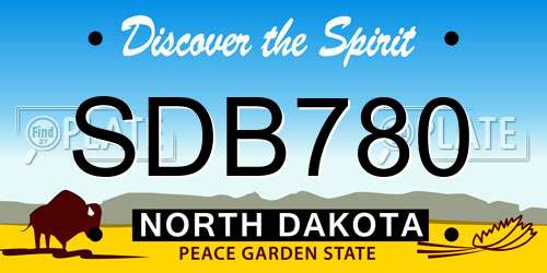 SDB780 North Dakota License Plate