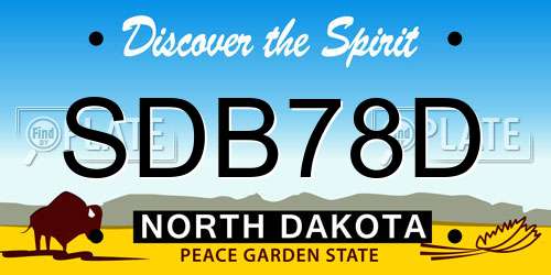 SDB78D North Dakota License Plate