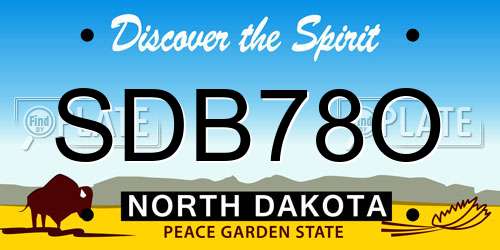 SDB78O North Dakota License Plate