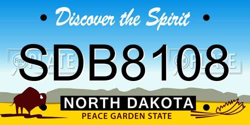 SDB8108 North Dakota License Plate