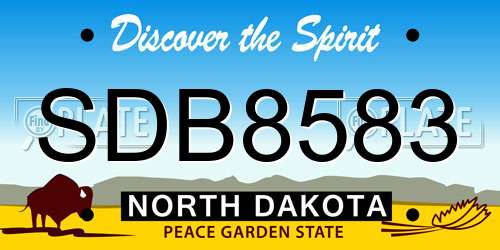 SDB8583 North Dakota License Plate