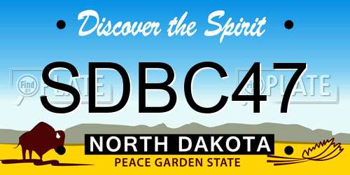 SDBC47 North Dakota License Plate