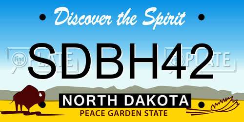 SDBH42 North Dakota License Plate