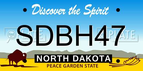 SDBH47 North Dakota License Plate