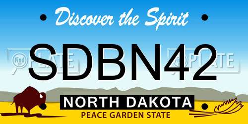 SDBN42 North Dakota License Plate