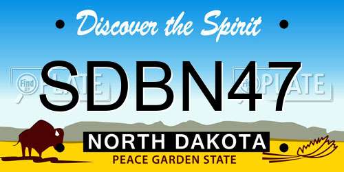 SDBN47 North Dakota License Plate