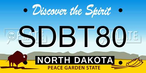 SDBT80 North Dakota License Plate