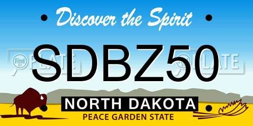 SDBZ50 North Dakota License Plate