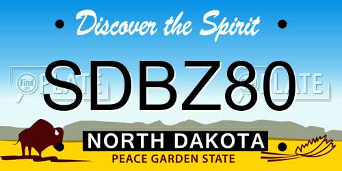 SDBZ80 North Dakota License Plate