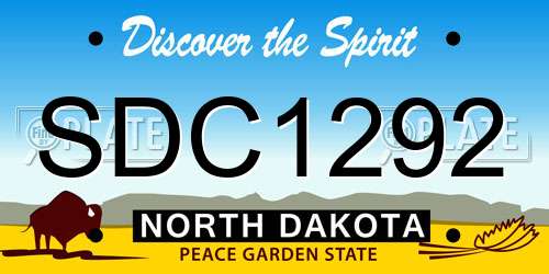 SDC1292 North Dakota License Plate