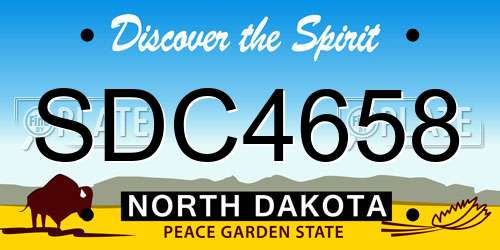 SDC4658 North Dakota License Plate