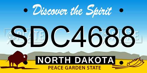 SDC4688 North Dakota License Plate