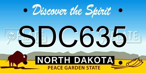 SDC635 North Dakota License Plate