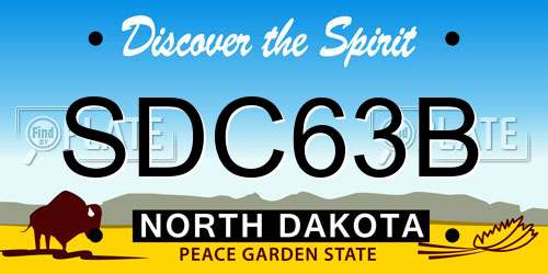 SDC63B North Dakota License Plate