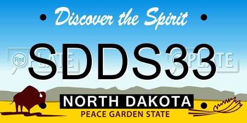 SDDS33 North Dakota License Plate