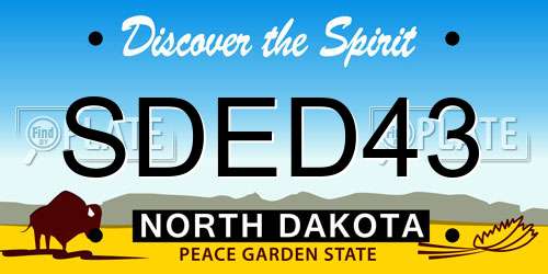 SDED43 North Dakota License Plate