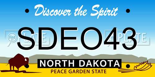 SDEO43 North Dakota License Plate