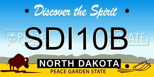 SDI10B North Dakota License Plate