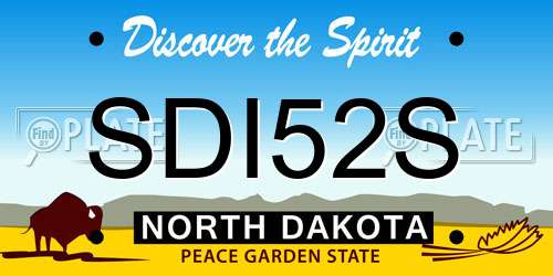 SDI52S North Dakota License Plate
