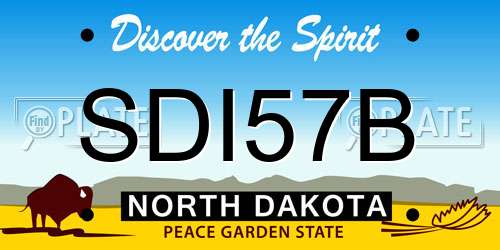 SDI57B North Dakota License Plate