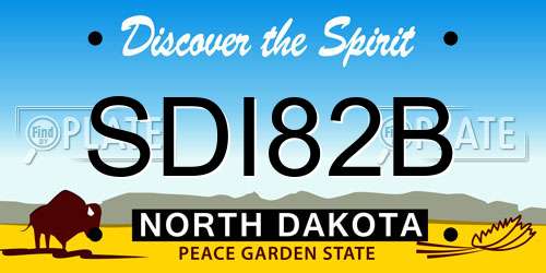 SDI82B North Dakota License Plate