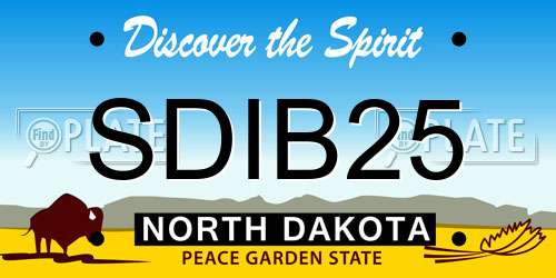 SDIB25 North Dakota License Plate