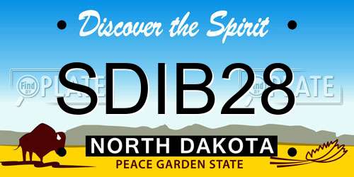 SDIB28 North Dakota License Plate