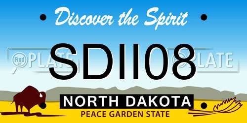 SDII08 North Dakota License Plate