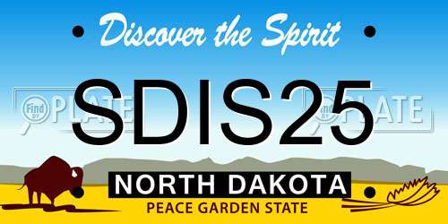 SDIS25 North Dakota License Plate