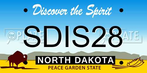 SDIS28 North Dakota License Plate
