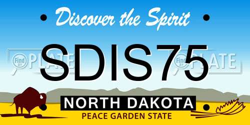 SDIS75 North Dakota License Plate