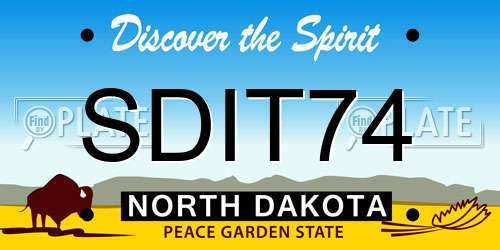 SDIT74 North Dakota License Plate