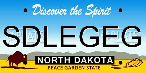 SDLEGEG North Dakota License Plate