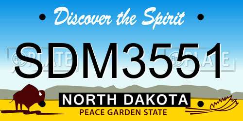 SDM3551 North Dakota License Plate