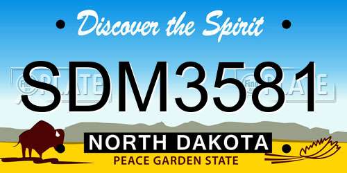 SDM3581 North Dakota License Plate