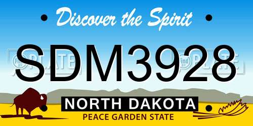 SDM3928 North Dakota License Plate