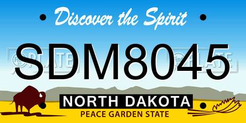 SDM8045 North Dakota License Plate