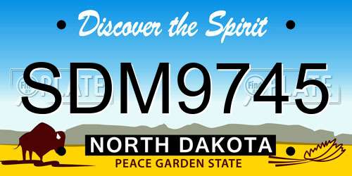 SDM9745 North Dakota License Plate