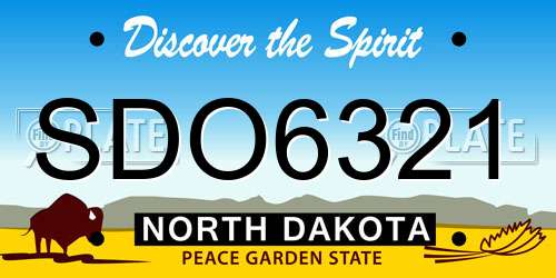 SDO6321 North Dakota License Plate