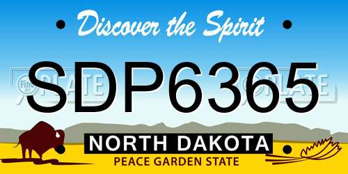 SDP6365 North Dakota License Plate