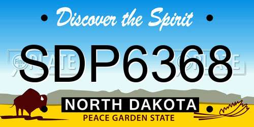 SDP6368 North Dakota License Plate