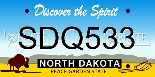 SDQ533 North Dakota License Plate
