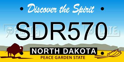 SDR570 North Dakota License Plate