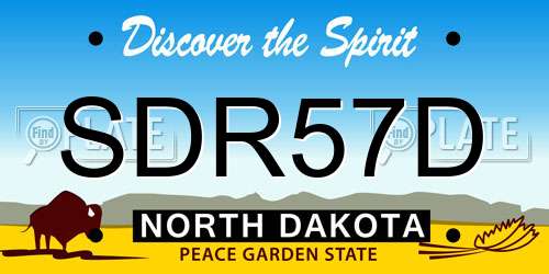 SDR57D North Dakota License Plate